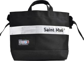 Saint Mxxxxxx logo-stripe tote bag - men - Fabric - One Size - Black