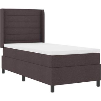 vidaXL Vidaxl - Cama Tipo Box Spring Con Colch&oacute;n Marr&oacute;n Oscuro 90 X 200 Cm Tela