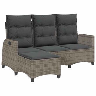 vidaXL Divano Giardino Reclinabile A L Con Cuscini Grigio Polyrattan - Vidaxl