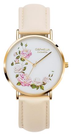 Orphelia Fashion Floral dameshorloge Beige OF711816