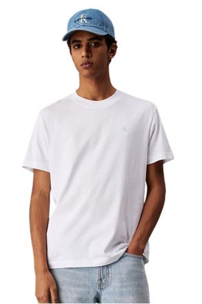 Calvin Klein Mens Short Sleeve Round Neck Painted T-Shirt, White (Bright White), L