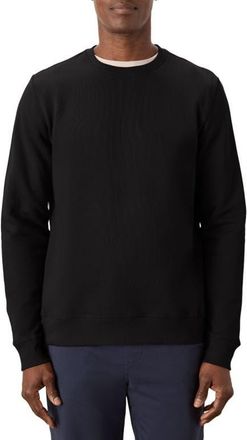 Pact Organic Cotton Cloud Brushed Fleece Crew Sweatshirt in Black at Nordstrom, Size X-Large