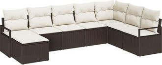 vidaXL Garden Sofa Set 8 pcs Brown Poly rattan Vidaxl