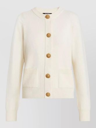 Balmain cashmere cardigan round neck long sleeves