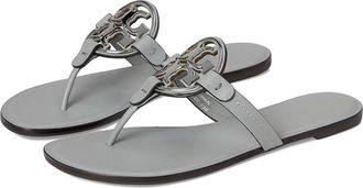 Tory Burch Metal Miller Womens Shoes Loutre Gray/Silver : 10.5 M, Leather