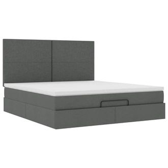 vidaXL Vidaxl - Estructura Cama Otomana Colch&oacute;n Tela Gris Oscuro 180x200cm