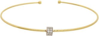 Meshmerise 18K Plated 0.10 Ct. Tw. Diamond Bangle Bracelet