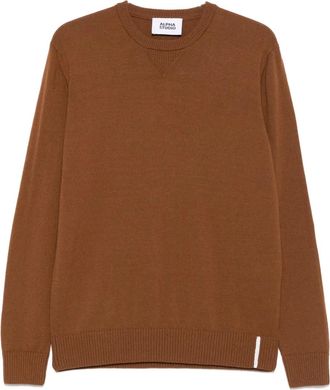 Alpha Studio Maglione girocollo in lana - Marrone