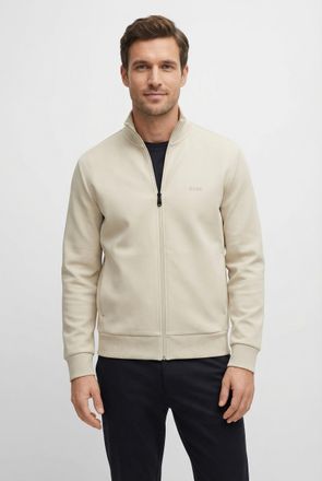 Boss Green by Hugo Boss Sweatjacke BOSS GREEN Skaz, Herren, Gr. XXL, light beige272, Sweatware, Obermaterial: 95% Baumwolle, 5% Elasthan, regular fit h&uuml;ftlang, hoch geschloss