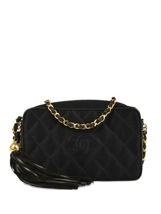 Chanel 1992 quilted chain camera bag - Black
