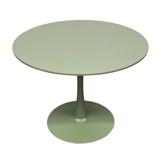 Oviala Mesa de comedor redonda para 4 personas, 100 cm de di&aacute;metro, verde