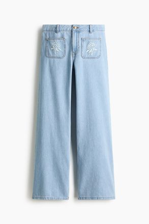H&M Wide Regular Waist Jeans - Blue