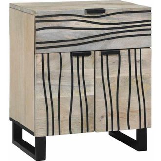 vidaXL Armadio da Notte con cassetto Bianco e nero 50 x 33 x 60 cm - Vidaxl