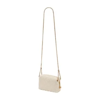 Tory Burch Womens Fleming Crossbody Bag Beige Lambskin