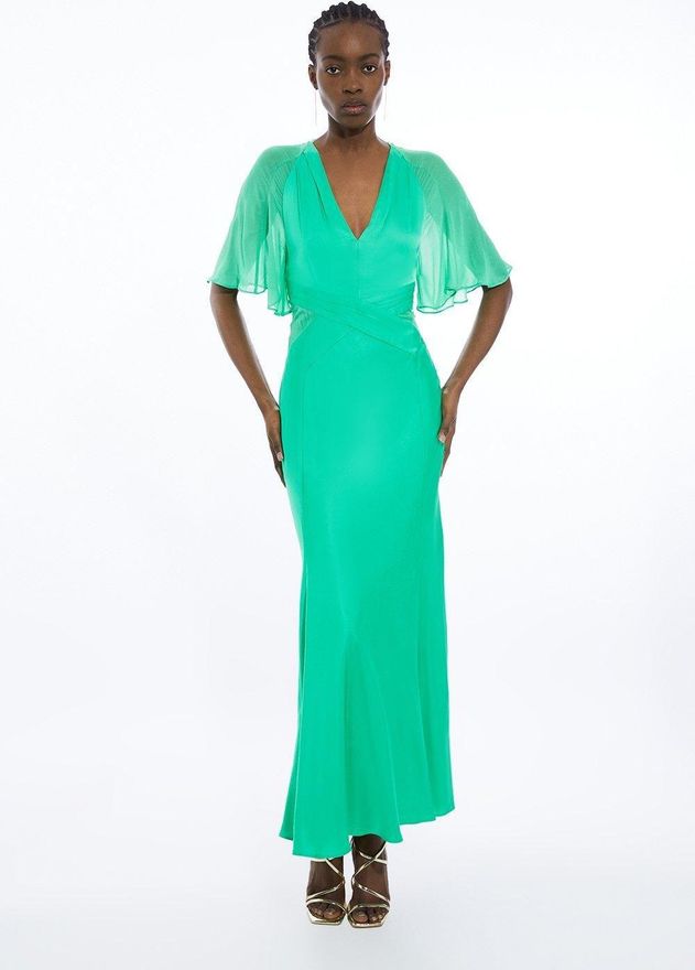 slim fit dress slacks Karen Millen Vintage Green Dress – Borrowed From