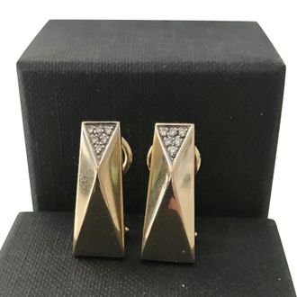 Versace 18ct Yellow Gold Harlequin Diamond Earrings Size M