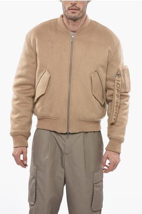 Off-white QUOTE CASHM BOMBER JACKET CAMEL CAMEL size 48