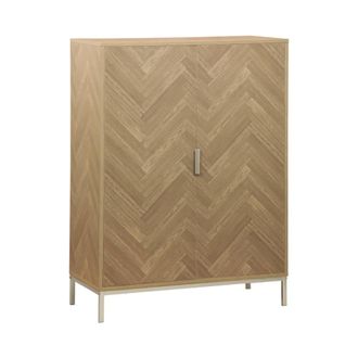 Sweeek C&oacute;moda con efecto madera y espiga de 2 puertas, 80cm, natural