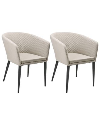 Beliani Beliani - Set Di 2 Poltrone Moderne Da Interno E Da Esterno In Tessuto Con Struttura Nera Beige Curgos