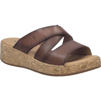 Josef Seibel Evita 04 Platform Wedge Slide Sandal in Cognac at Nordstrom, Size 10-10.5Us