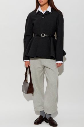 Ami Wool Jacket With Open Lapels, Womens, Grey