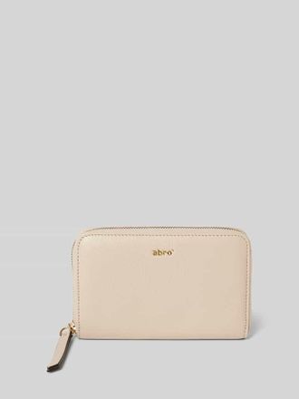 Abro Abro Lederportemonnaie mit Label-Applikation in Sand, Größe 1