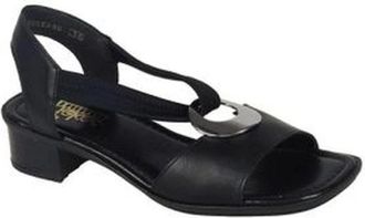 Rieker Casual Open Sandalen - Dames - Sandalen met hakken - Zwart - 37 EU - Schoenen