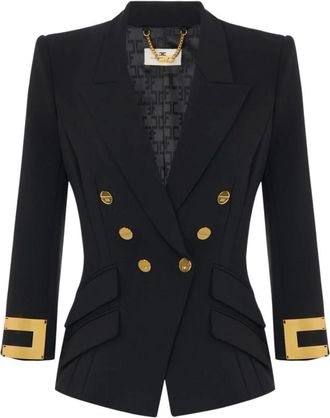 Elisabetta Franchi Chaqueta el&aacute;stica de doble crep&eacute; - Jackets - Mujer - Negro - XS