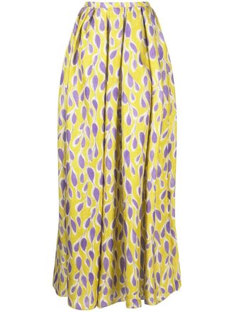 Bambah Gonna lunga Viola a fiori - Giallo