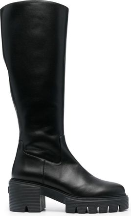 Stuart Weitzman Soho calf-length leather boots - women - Leather - 40 - Black