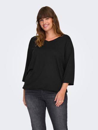 Only Carmakoma CARCARLINNE V-NECK 3/4 TOP JRS BF