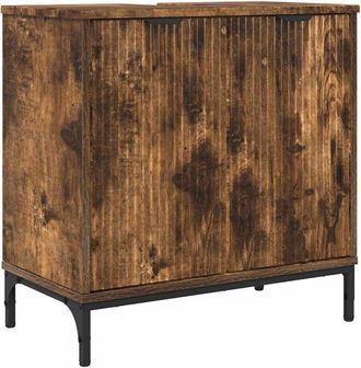 vidaXL Bathroom Sink Cabinet with Door Smoked oak 60.5 x 33.5 x 61 cm vidaXL