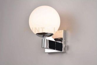 Trio Leuchten Kula applique bagno metallo cromato e vetro bianco con interruttore IP44 h. 20CM 1 luce attacco E14