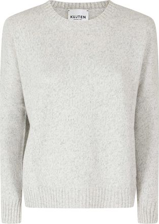 Kujten Romelie Heathered Grey Crewneck Cashmere Sweater