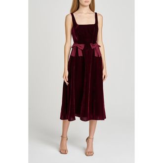 Wayf Ava Velvet Midi Dress in Scarlet at Nordstrom Rack, Size X-Large
