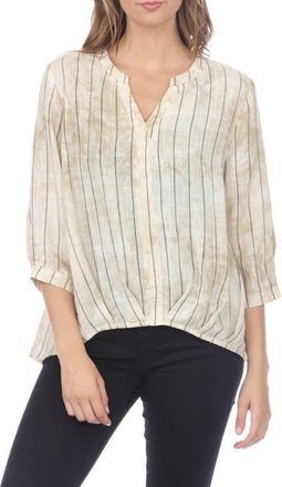 Rain + Rose Striped Tie Dye Top in Beige at Nordstrom Rack, Size X-Large