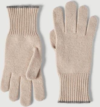 Brunello Cucinelli Cashmere knit gloves in Sand at Nordstrom, Size Medium