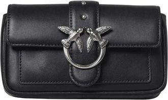Pinko Shoulder Bags, female, Black, ONE SIZE, Love Birds Clutch Bag