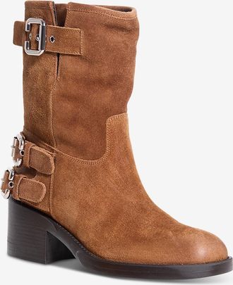 Chlo&eacute; Wildleder-Stiefeletten mit eckigem Absatz Dakota