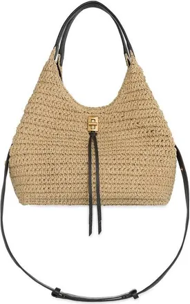 Rebecca Minkoff Darren Straw Carrysome Bag in Natural/Black at Nordstrom