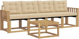 vidaXL Conjunto De Sof&aacute;s De Exterior 5 Uds. Y Beige Vidaxl
