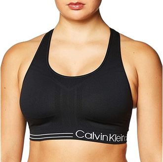 Calvin Klein Womens Premium Performance Moisture Wicking Medium Impact Sports Bra Womens Bra Black : XS, Nylon/Spandex