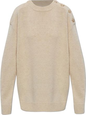 Zadig&Voltaire Losvallende Trui - Dames - Ronde hals truien - Beige - 2XS - Wol - Truien & Vesten