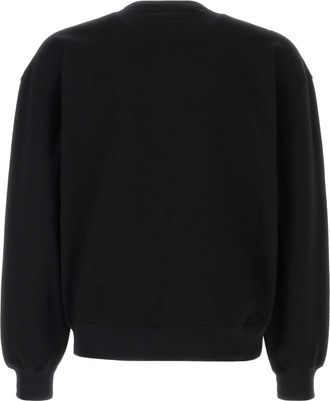 Gucci Mens Logo-Embossed Cotton Sweatshirt Black Sweater