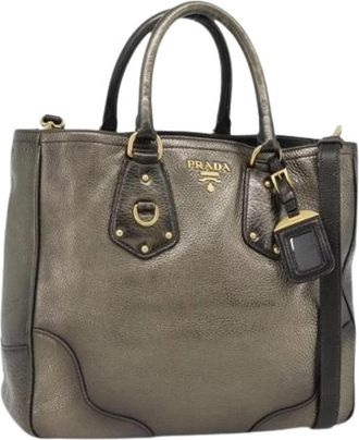 Prada Pre-owned Vintage Tote Bag - Dames - Vintage Shopper - Geel - ONE Size - Leer - Vintage