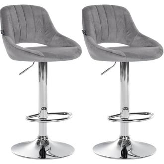 Clp Set da 2 sgabelli da bar Milet in velluto grigio scuro Metallo in look cromato