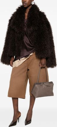 The Attico Leather Shoulder Bag - Grey