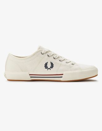 Fred Perry Mens Fred Perry B708 Vintage Tennis Canvas Mens White Trainers - Size: 10