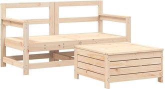 vidaXL Juego De Sof&aacute;s De Jard&iacute;n 3 Piezas Madera Maciza De Pino Vidaxl