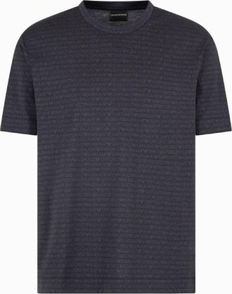 Emporio Armani Allover Jacquard Logo Tee, Size X-Large